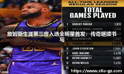 詹姆斯生涯第三度入选全明星首发：传奇继续书写