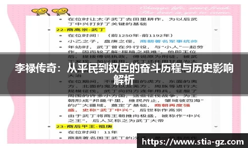 李禄传奇：从平民到权臣的奋斗历程与历史影响解析